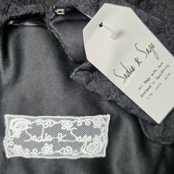 NWT Sadie & Sage Popcorn Maxi Dress w/ Slit Black S - Picture 10 of 12